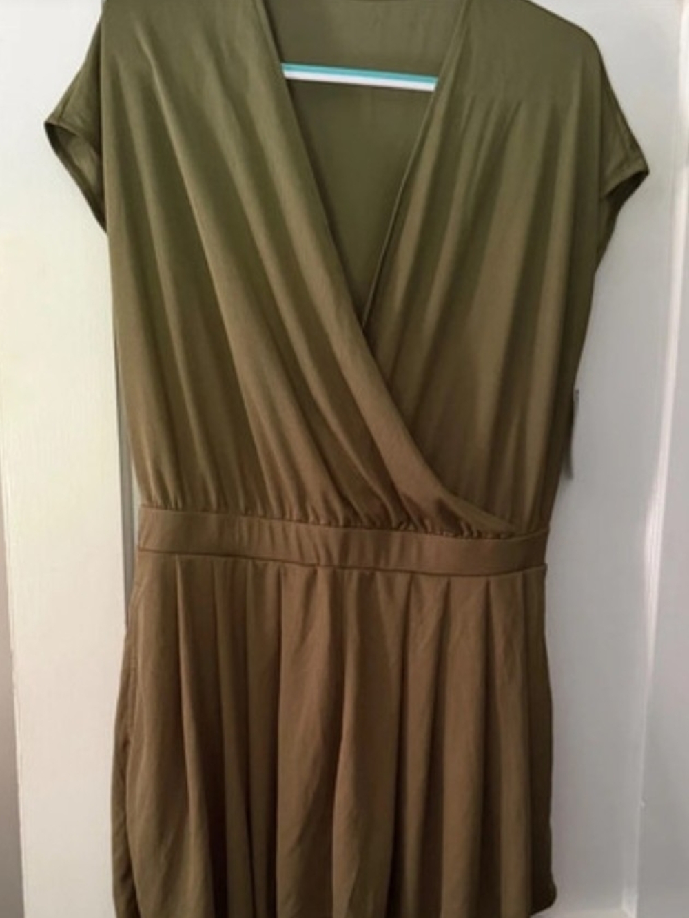 Halara Olive Green Wrap-Front Women’s Romper